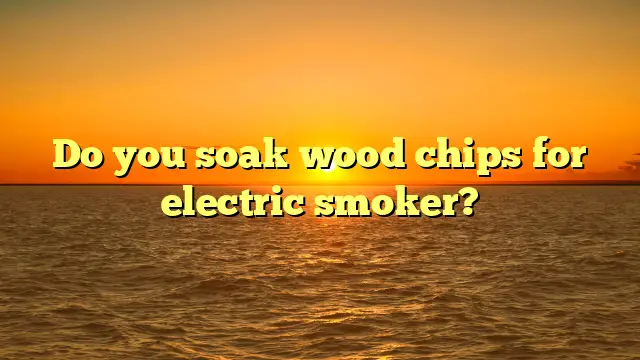 Do you soak wood chips for electric smoker?