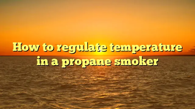 How to regulate temperature in a propane smoker