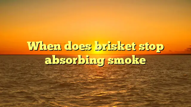 When does brisket stop absorbing smoke