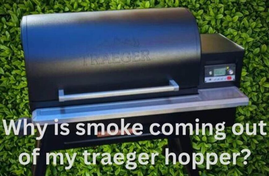 Traeger smoker in backyard