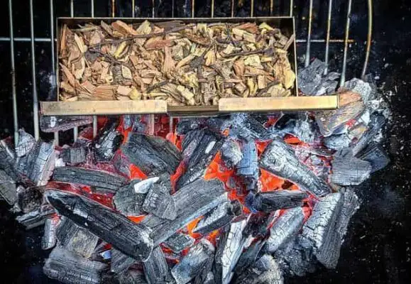 burning wood chips
